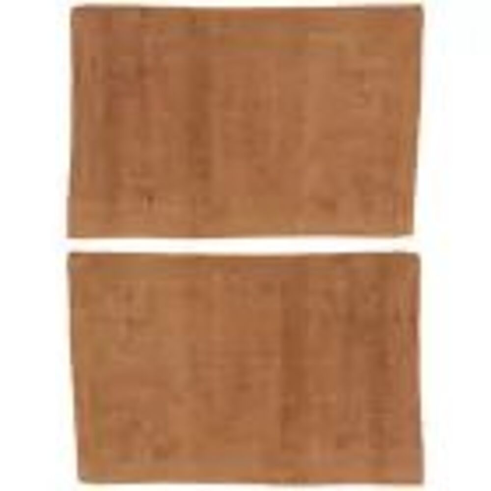 Gold Coast Cotton Art Deco Border Golden Peach Bath Rugs 28" x 18" Set of 2